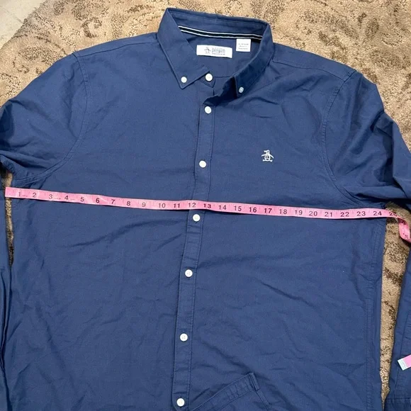 Original Penguin Navy Button Down Shirt - Picture 3 of 6